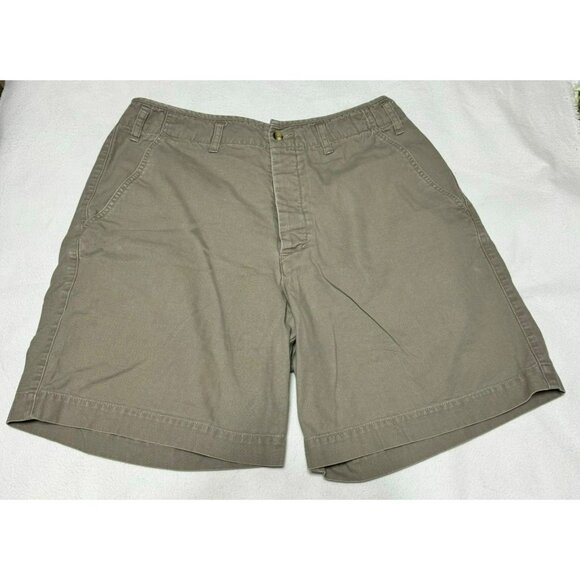 Eddie Bauer Womens Brown Button-Fly Shorts Size 14 100% Cotton Casual Summer Wea - Picture 1 of 9